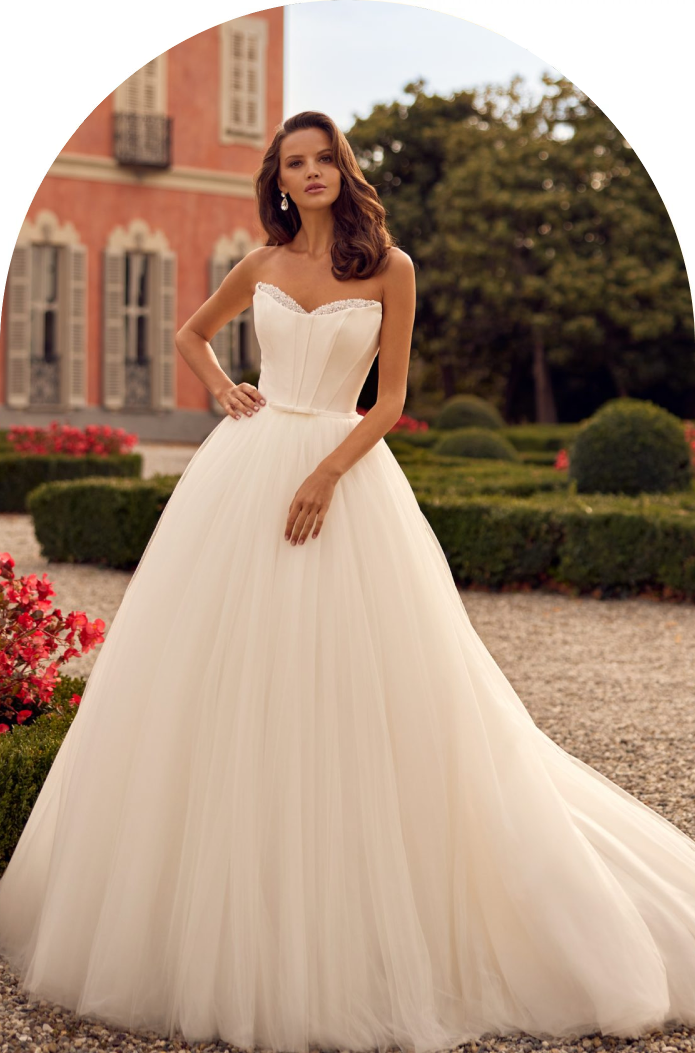 Model wearing a bridal dress