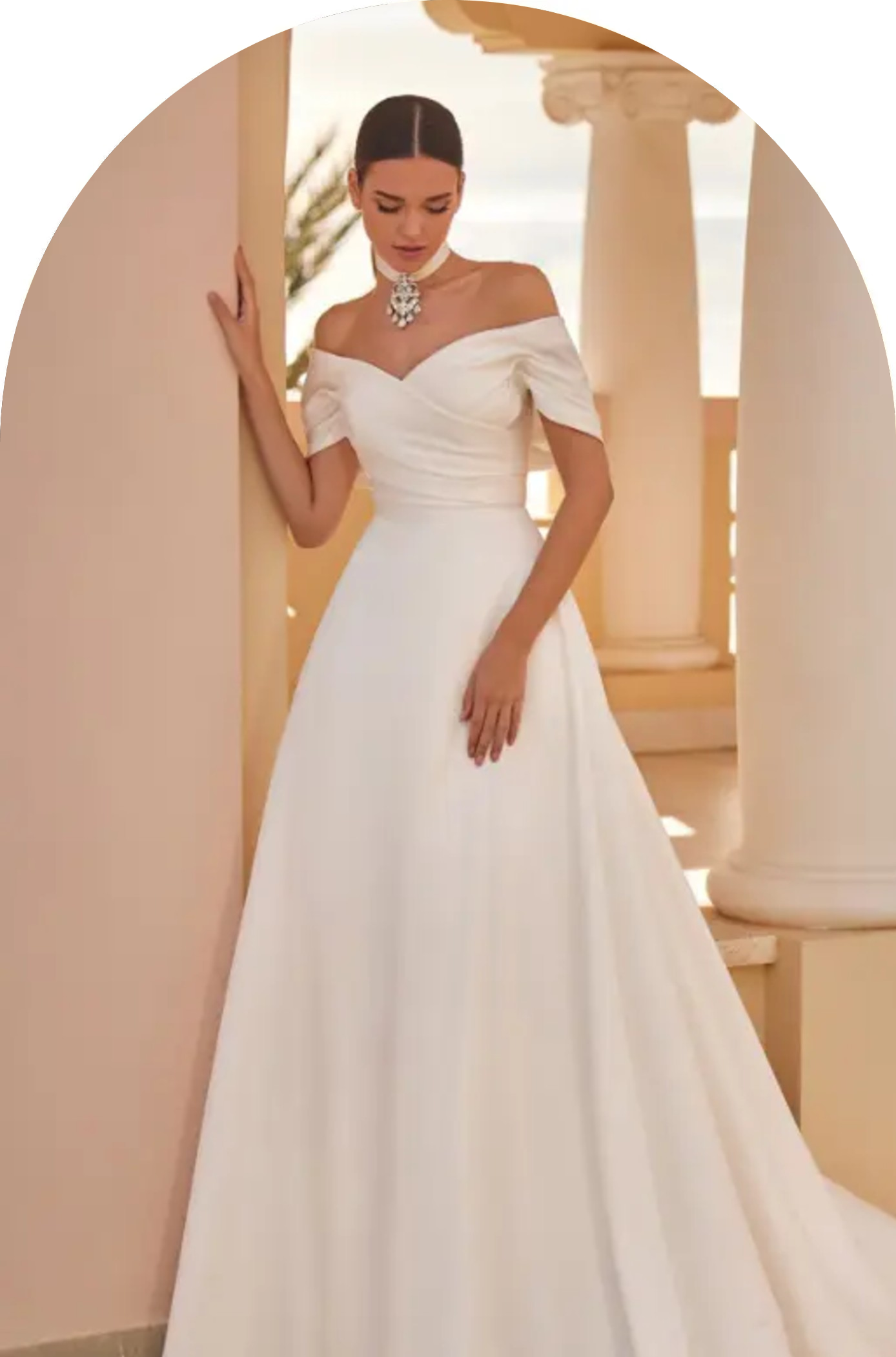 Model wearing a bridal dress