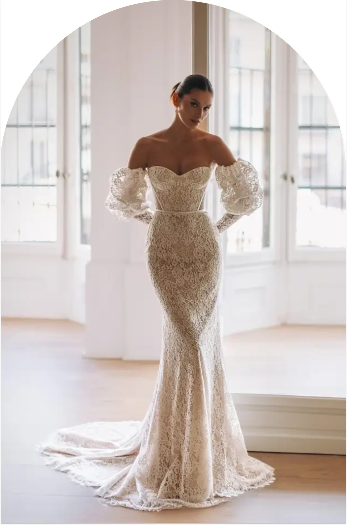 Model wearing a bridal dress