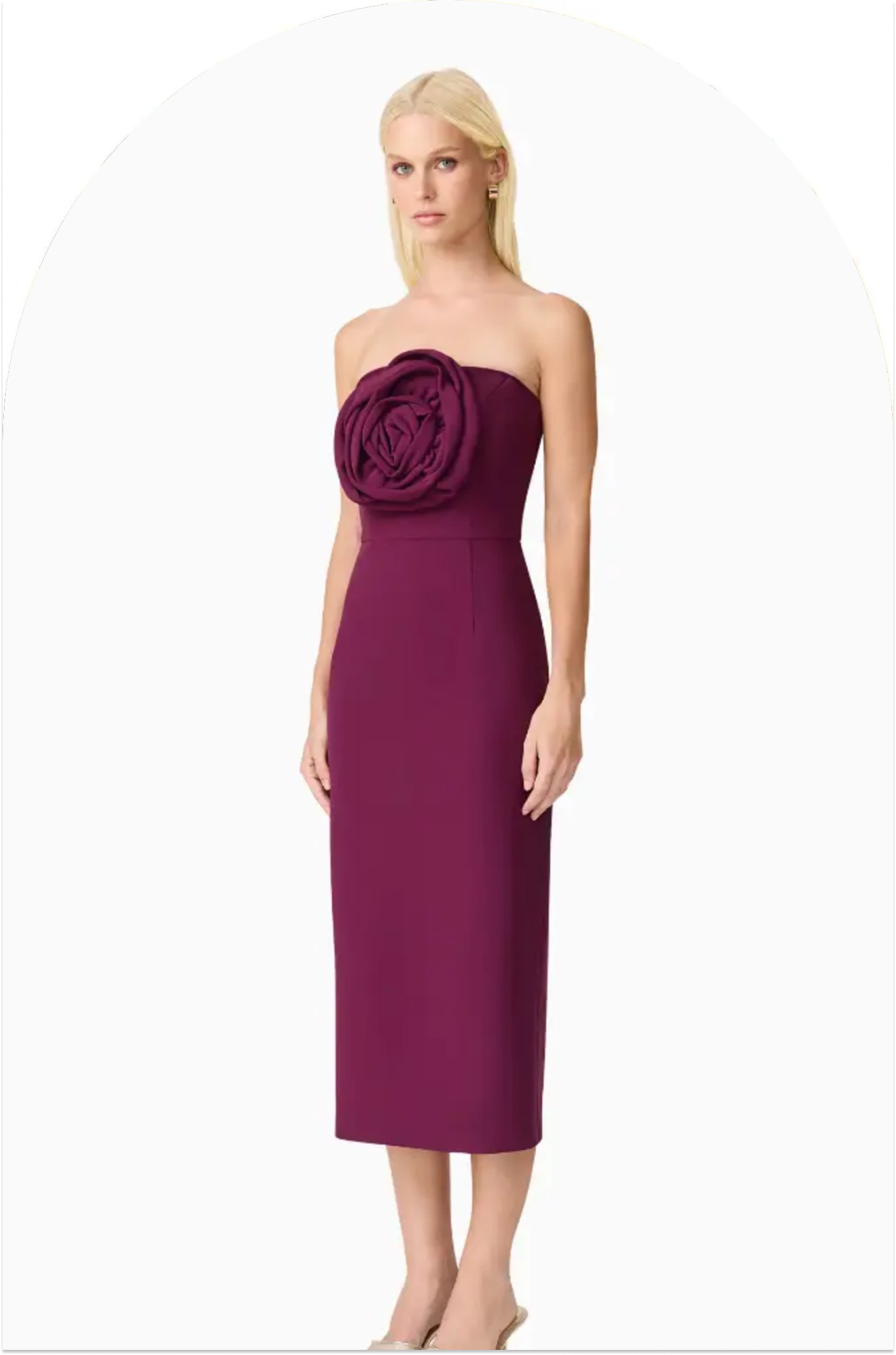 Model wearing a formal dress