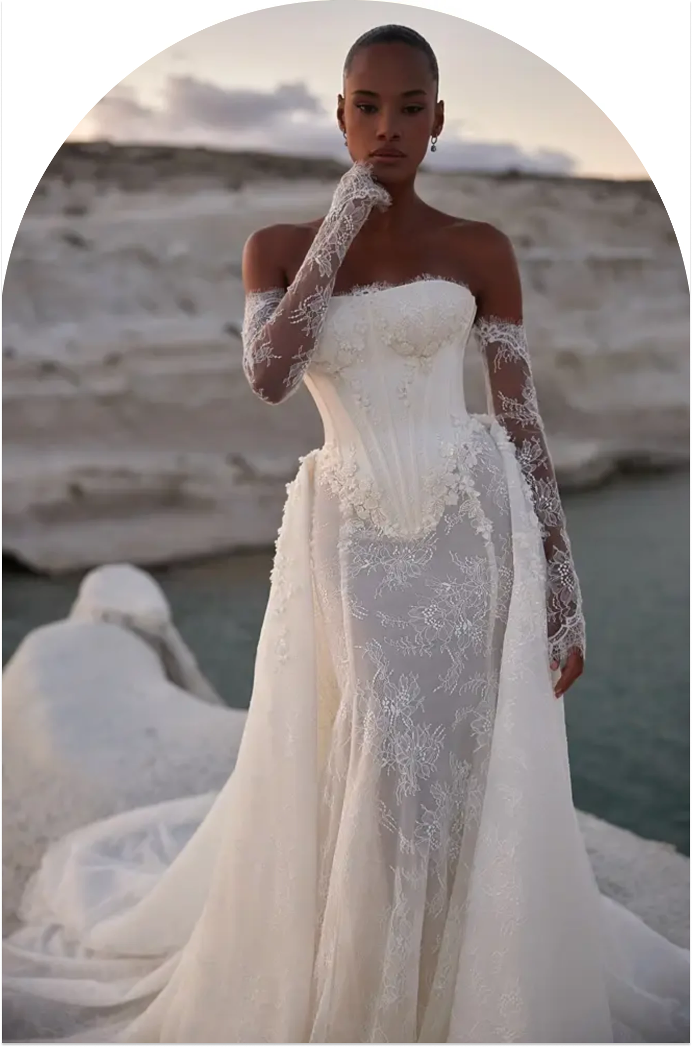 Model wearing a bridal dress