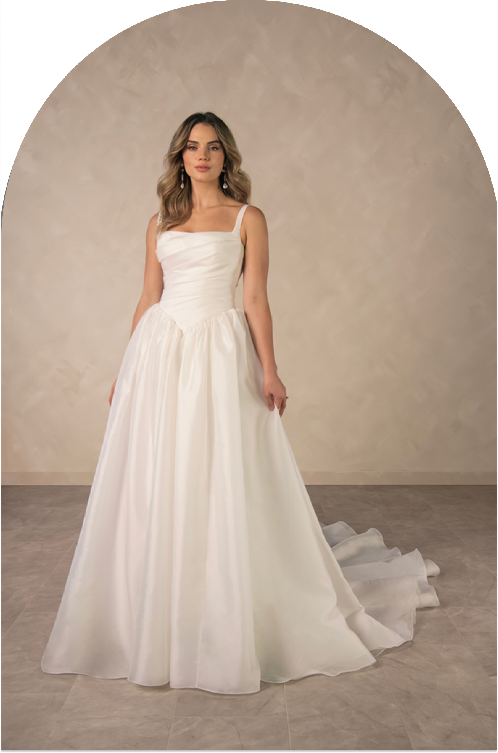 Model wearing a bridal dress