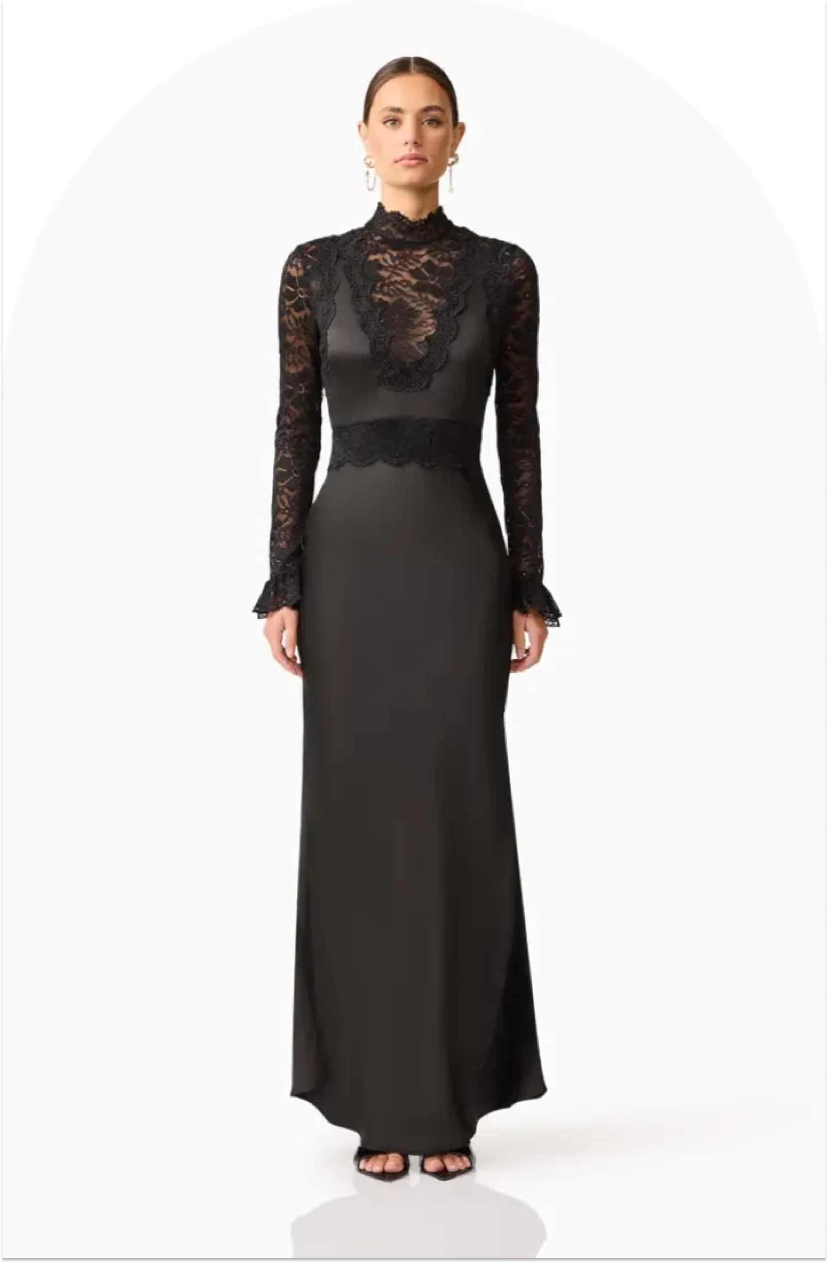 Model wearing a formal dress