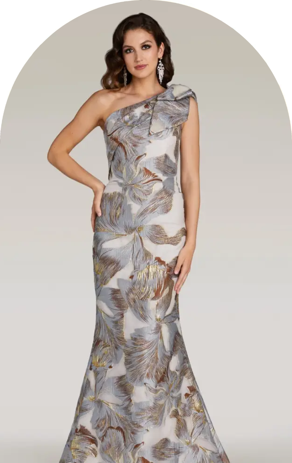 Model wearing a mothers dress
