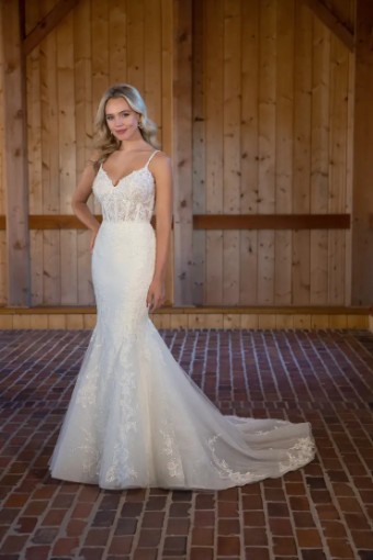Essense of Australia Sale D3502 #0 default (IVIV-PL) Ivory Lace & Tulle ov Ivory Gown w Porcelain Tulle Illusion thumbnail