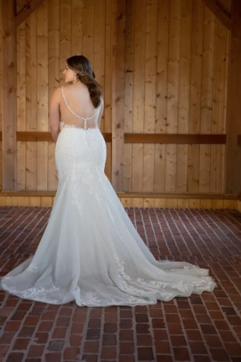 Essense of Australia Sale D3502 #4 default (IVIV-PL) Ivory Lace & Tulle ov Ivory Gown w Porcelain Tulle Illusion thumbnail