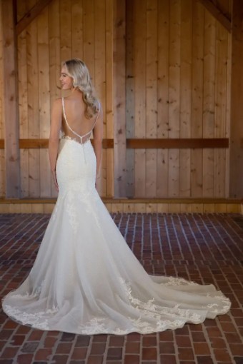 Essense of Australia Sale D3502 #1 (IVIV-PL) Ivory Lace & Tulle ov Ivory Gown w Porcelain Tulle Illusion thumbnail