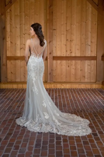Essense of Australia Sale D3657 #1 (IVIV-PL) Ivory Lace & Tulle over Ivory Gown w Porcelain Tulle Illusion thumbnail