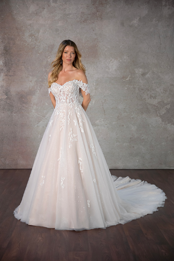 Essense of Australia D4047 #0 default (IV-BC) Ivory Lace and Tulle over Biscotti Gown thumbnail