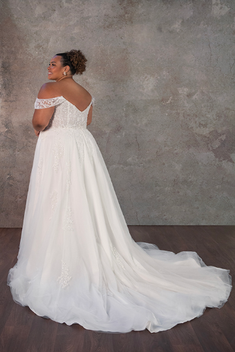 Essense of Australia D4098 #4 default (IV-BC) Ivory Lace and Tulle over Biscotti Gown thumbnail
