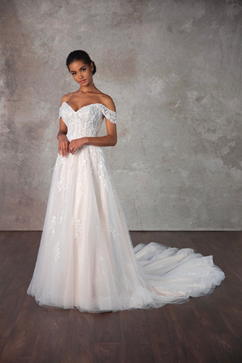 Essense of Australia D4098 #0 default (IV-BC) Ivory Lace and Tulle over Biscotti Gown thumbnail