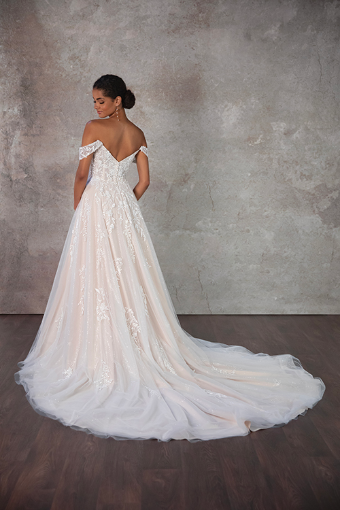 Essense of Australia D4098 #1 (IV-BC) Ivory Lace and Tulle over Biscotti Gown thumbnail