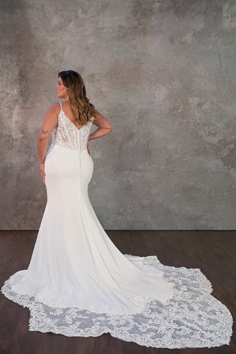 Essense of Australia D4181 #4 default (IVIV-PL) IVORY GOWN W PORCELAIN TULLE PLUNGE thumbnail