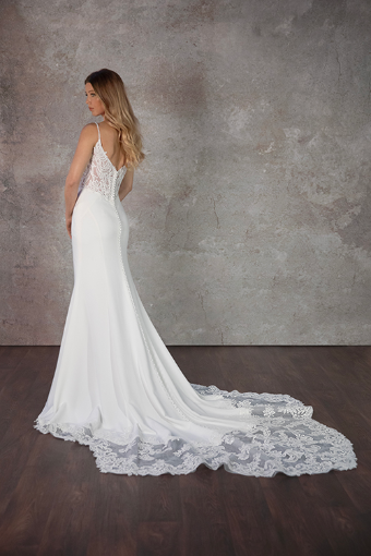 Essense of Australia D4181 #1 (IVIV-PL) IVORY GOWN W PORCELAIN TULLE PLUNGE thumbnail