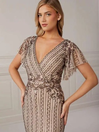 Adrianna Papell Platinum Sale 40401 #4 Taupe thumbnail