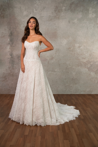 Essense of Australia D4462 #0 default (IV-RM) IVORY LACE TULLE AND ROYAL ORGANZA OVER RUM GOWN thumbnail