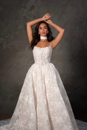 Essense of Australia D4425 #2 default (IV-BC) Ivory Lace and Tulle over Biscotti Gown thumbnail