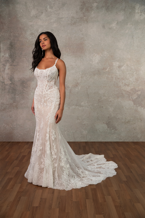 essense of australia fit and flare wedding dress Essense of Australia D3477 main image 0