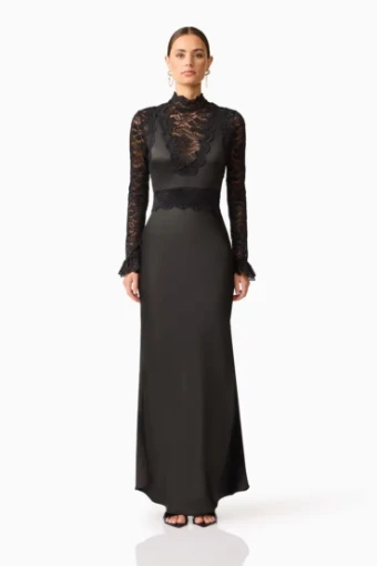 Elliatt Margot Long Sleeve Gown #0 default Black Ivory thumbnail