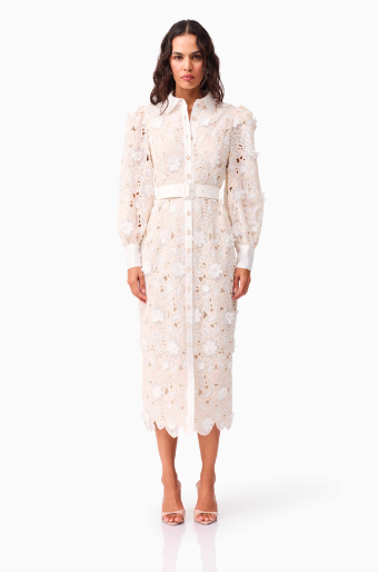 Elliatt Sienna Long Sleeve Midi Dress #1 Ivory/Cream thumbnail