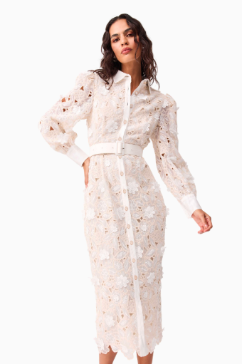 Elliatt Sienna Long Sleeve Midi Dress #0 default Ivory/Cream thumbnail