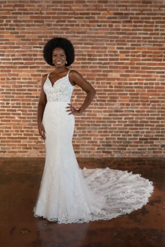 Essense of Australia D3695 #0 default (IV-BC) Ivory Lace and Tulle over Biscotti Gown thumbnail