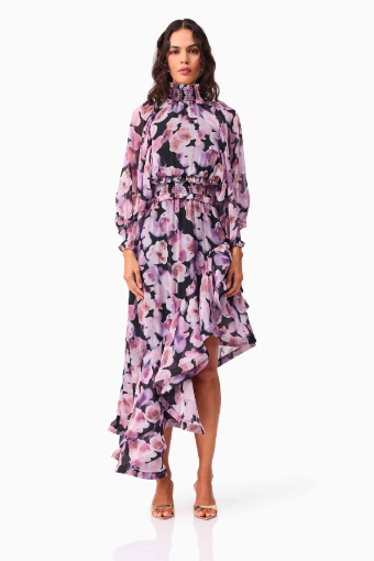 Elliatt Solene Midi Dress #4 default Black Lilac thumbnail