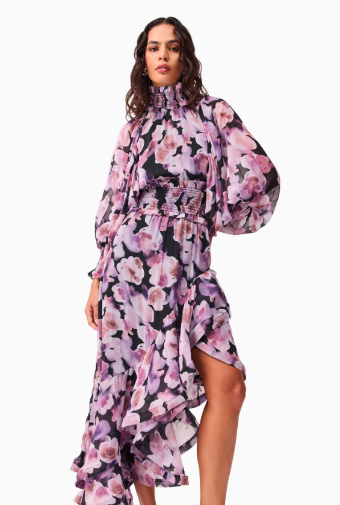 Elliatt Solene Midi Dress #0 default Black Lilac thumbnail