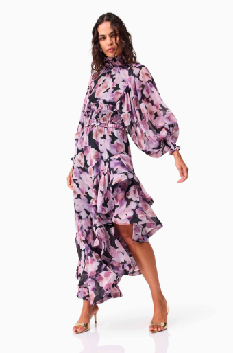 Elliatt Solene Midi Dress #1 Black Lilac thumbnail