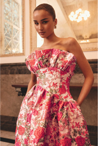 Elliatt Floralie Strapless Gown #3 Pink Floral thumbnail