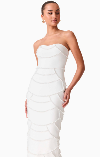 Elliatt Lucine Fitted Gown #1 White thumbnail