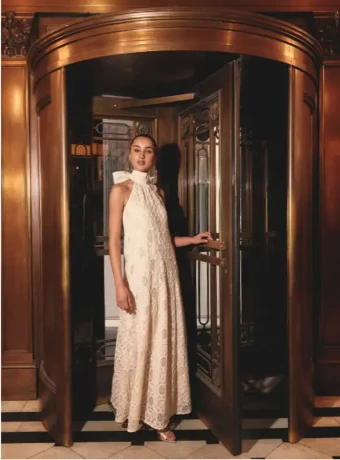 Elliatt Vessia Halter Neck Maxi Dress #9 Cream thumbnail