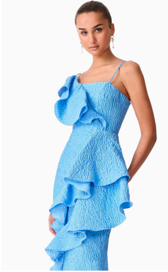 Elliatt Briallen Frill Midi Dress #3 Blue thumbnail