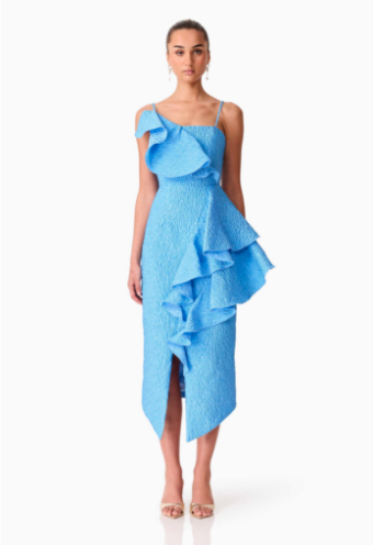 Elliatt Briallen Frill Midi Dress #0 default Blue thumbnail
