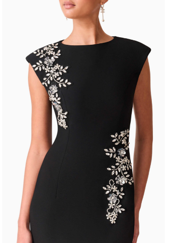Elliatt Veda Boatneck Sequin Gown #13 Black thumbnail