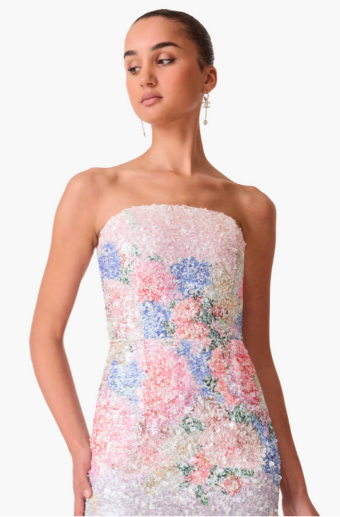 Elliatt Lurea Strapless Midi Dress #1 Pink Floral thumbnail