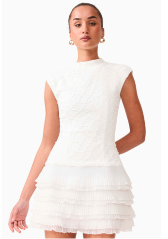 Elliatt Alexandra Tiered Mini Dress #1 default White thumbnail