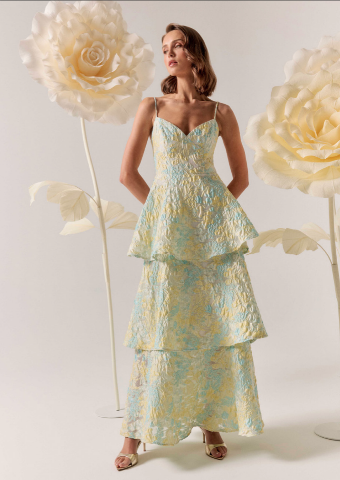 Elliatt Penelope Tiered Gown #2 Yellow/Blue thumbnail