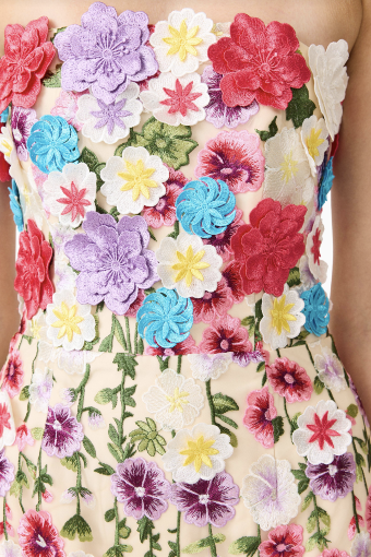 Elliatt Rosette Strapless Midi Dress #11 Multi thumbnail