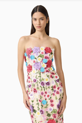 Elliatt Rosette Strapless Midi Dress #9 Multi thumbnail