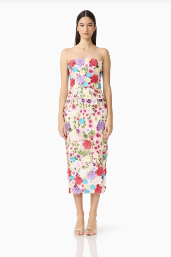 Elliatt Rosette Strapless Midi Dress #6 Multi thumbnail