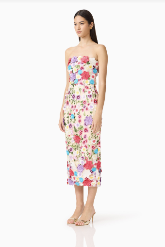 Elliatt Rosette Strapless Midi Dress #7 Multi thumbnail