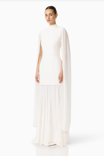 Elliatt Odelia Cape Sleeve Gown #17 White thumbnail