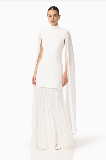 Elliatt Odelia Cape Sleeve Gown #18 White thumbnail