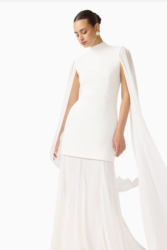 Elliatt Odelia Cape Sleeve Gown #20 White thumbnail