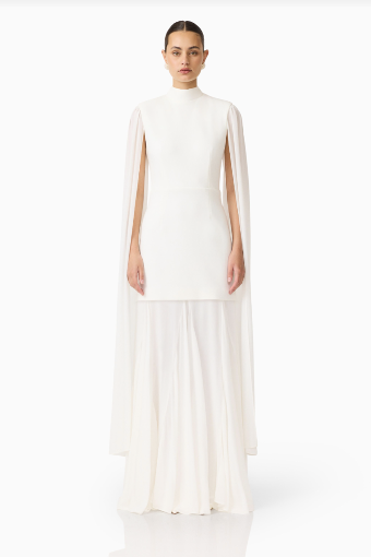 Elliatt Odelia Cape Sleeve Gown #16 White thumbnail