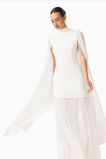 Elliatt Odelia Cape Sleeve Gown #21 White thumbnail