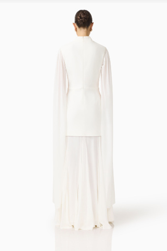 Elliatt Odelia Cape Sleeve Gown #19 White thumbnail