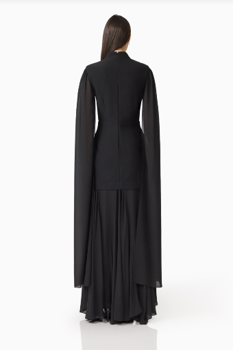 Elliatt Odelia Cape Sleeve Gown #14 Black thumbnail