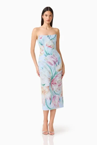 Elliatt Priselle Strapless Midi Dress #0 default Floral Multi thumbnail
